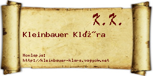 Kleinbauer Klára névjegykártya