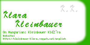 klara kleinbauer business card